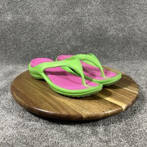 Crocs Athens Women’s Size 5 Watermelon Green Pink Flip Flops Thongs Sandals Used